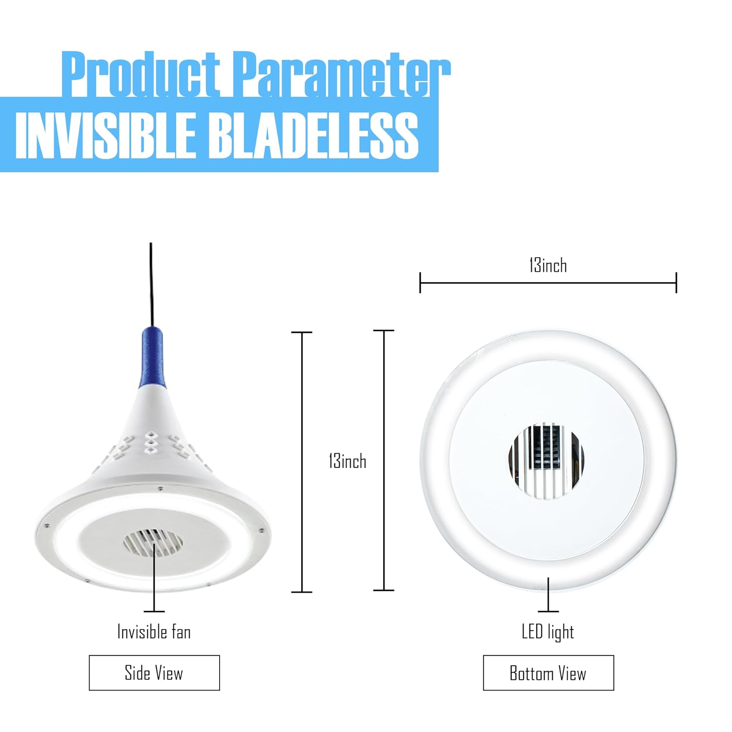 13" Invisible Ceiling Fan with LED Light for Kitchen | Silent BLDC Motor | Floral Design | HighSpeed | 2 Year Warranty | Make in India (White, Acrylonitrile Butadiene Styrene)