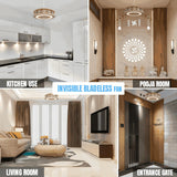 INVISIBLE WORLD 330mm Ceiling Fan, Bladeless, BLDC 12V Motor Fan with LED Light, Energy Saving, Home Ceiling Fan, 1 Years Warranty - White